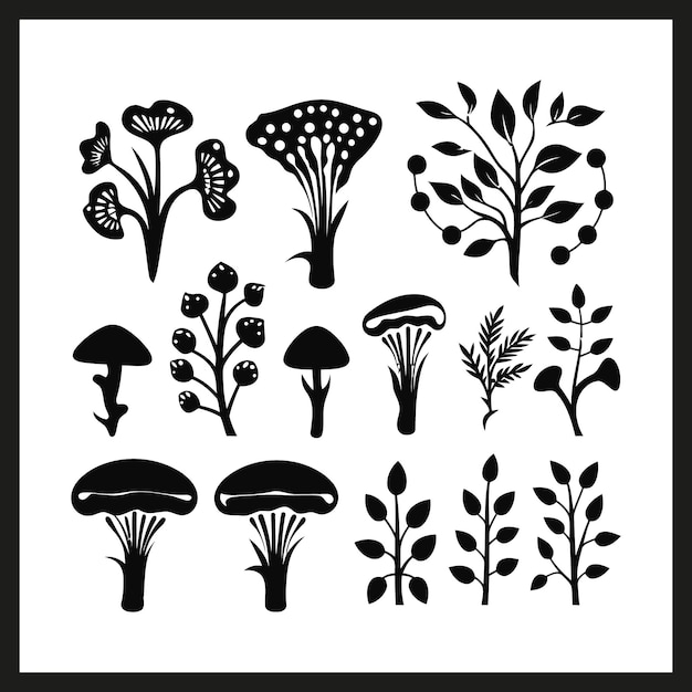 Mushroom caesars black Silhouette vector