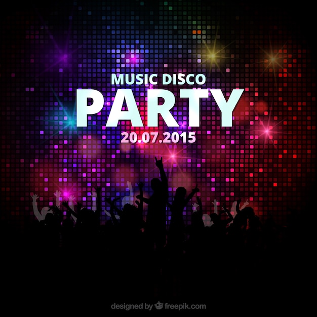 Vector music disco party poster