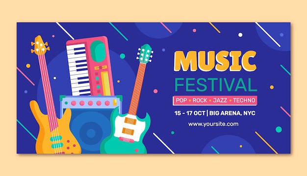 Music festival horizontal banner