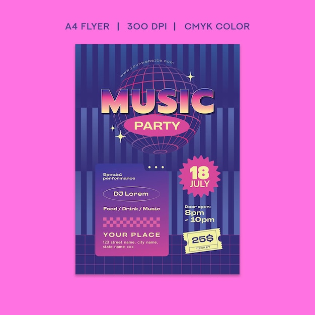 Vector music party flyer