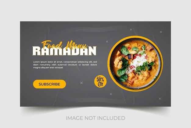 Muslim festival Ramadan food menu mega sale Youtube thumbnail design