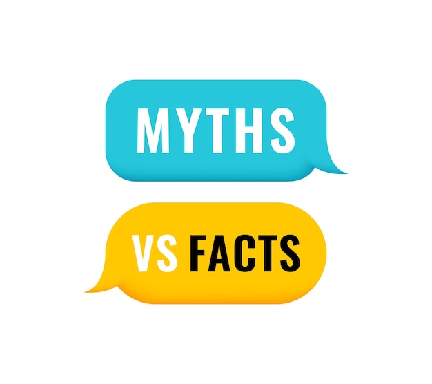 Myths vs Facts 3d geometric message bubble Banner design for business news and journalism Vector illustration