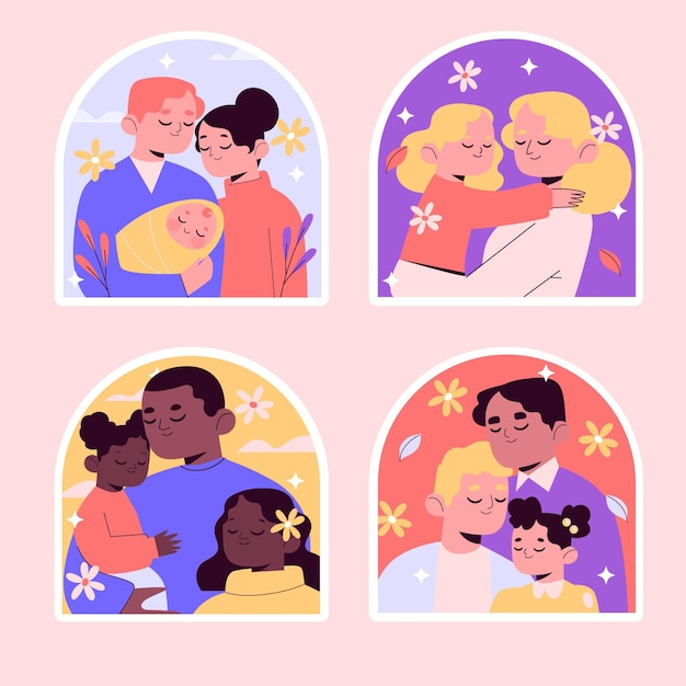 Naive family sticker