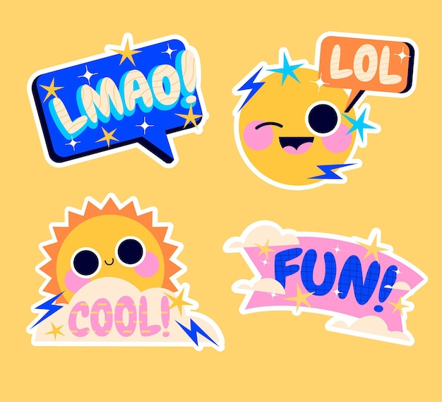 Vector naive lol stickers collection