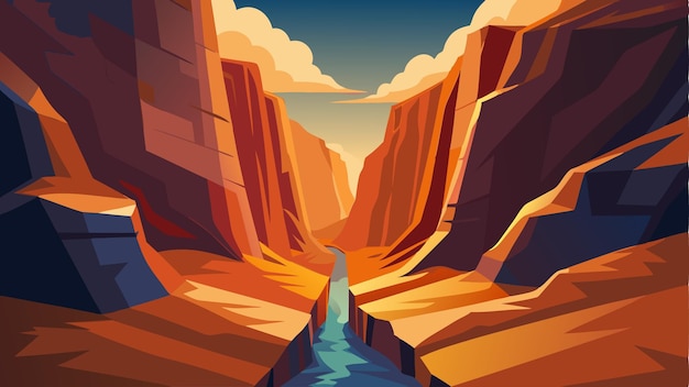 Vector the narrow passageways of the canyon offer a thrilling adventure for those who dare to explore its depths