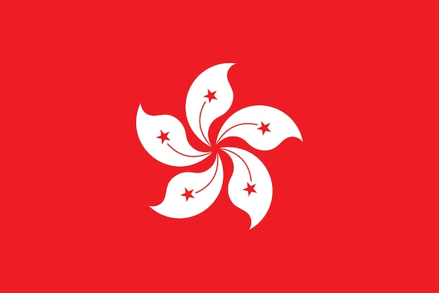 Vector the national flag of hong kong vector illustration with official color and proportion