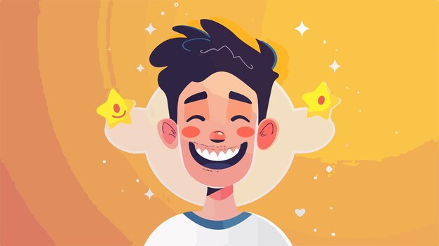 Vector national smile day happy young man banner