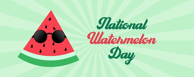 Vector national watermelon day celebration banner background