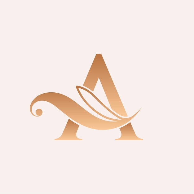 natural massage beauty logo template letter A