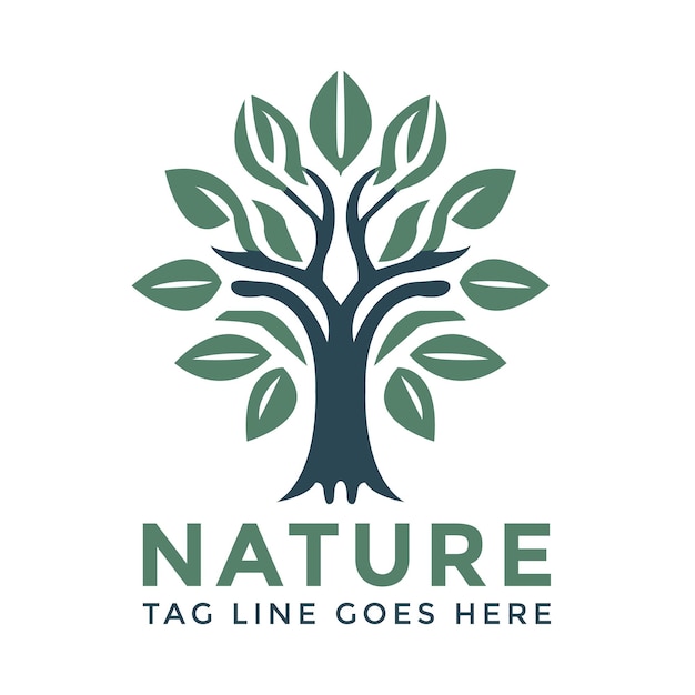 Vector natural tree logo design