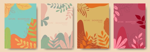 Nature abstract backgrounds.minimal trendy style. various shapes set up design templates.