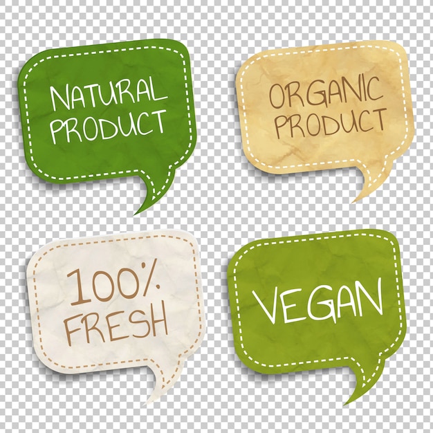 Nature Paper Speech Bubbles Set