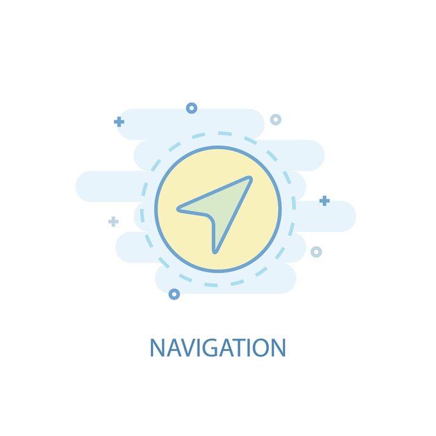 Vector navigation line concept. simple line icon, colored illustration. navigation symbol flat design. can be used for ui/ux