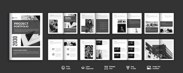 neat and clean minimal brochure design in 16 page