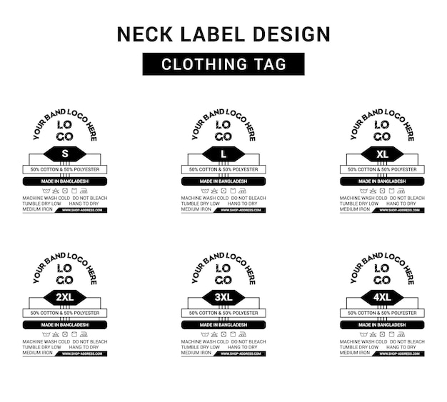 Vector neck label template for clothing brand vector eps