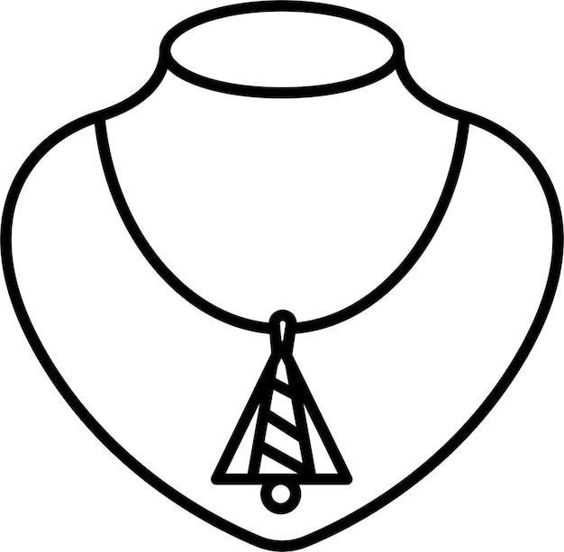 Necklace outline vector illustration