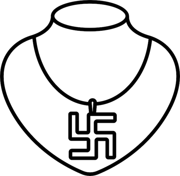 Necklace outline vector illustration