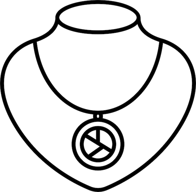 Vector necklace outline vector illustration