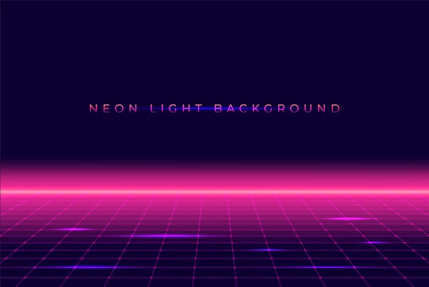 neon 3D background landscape 80s Style