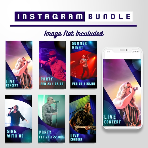 Neon Instagram Music Story Template