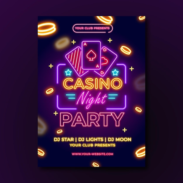 Vector neon party poster template