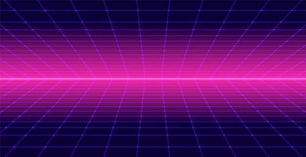 neon retro 3D background landscape 80s