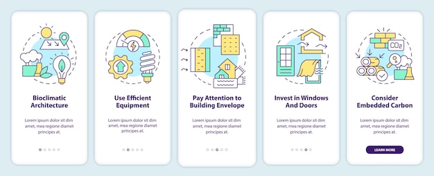 Net zero design approach onboarding mobile app screen