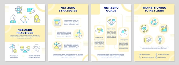 Net zero realization yellow brochure template