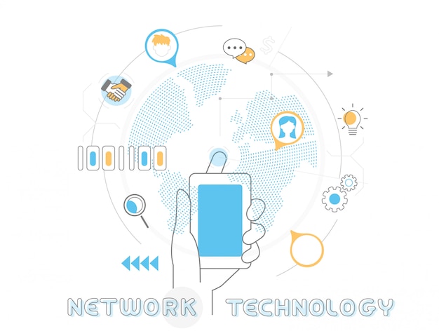 Vector network technology concept