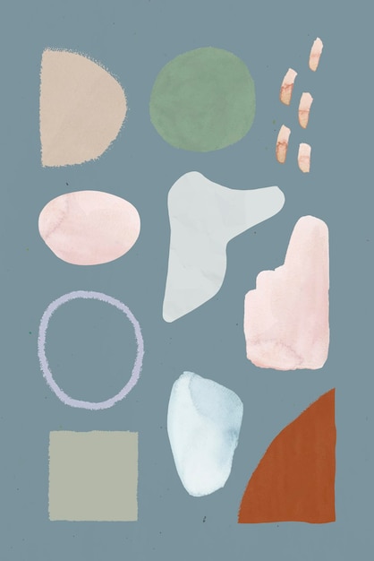 Neutral watercolor element set vector