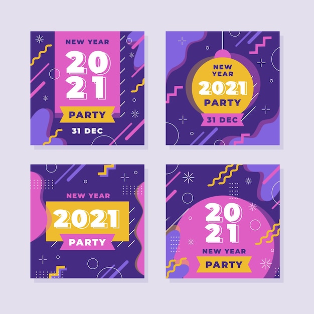 New year 2021 party instagram posts