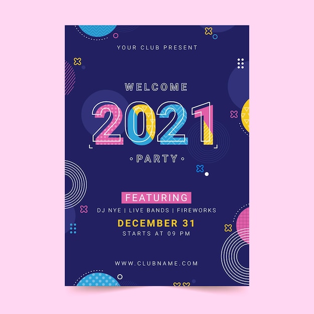 New year party poster template