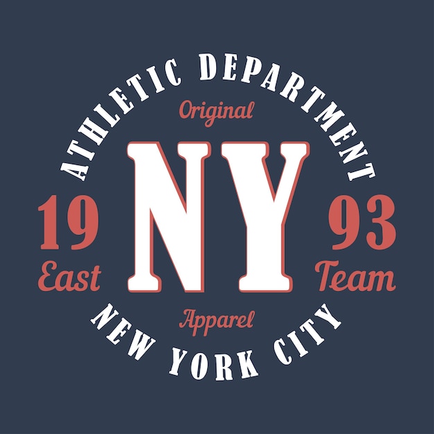 New York sports apparel Typography emblem for tshirt Design for athletic clothes print