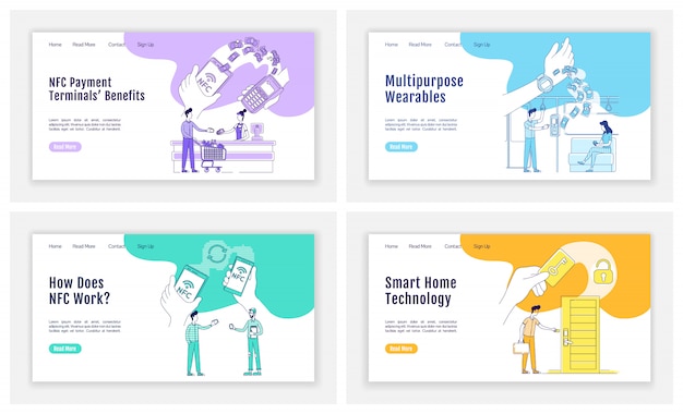 NFC tech landing pages set