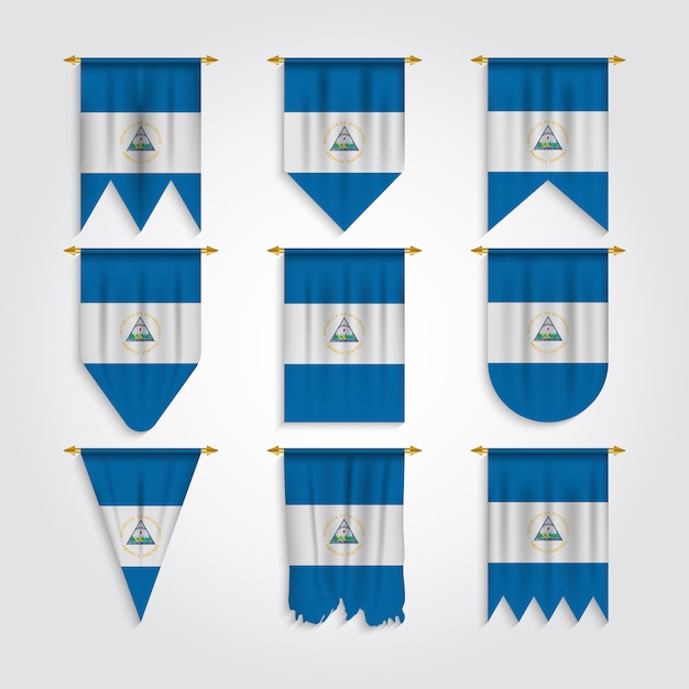 Nicaragua Flag In Various Shapes