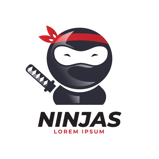 Ninja logo template in gradient