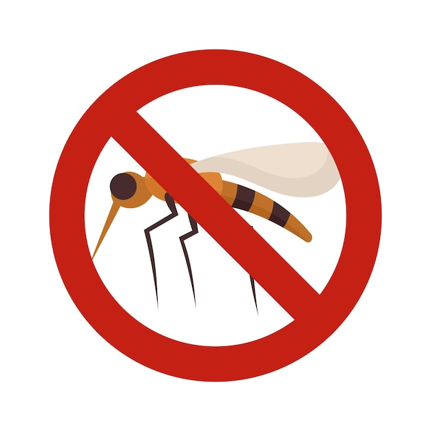 No mosquito sign icon Flat illustration of no mosquito sign vector icon for web design