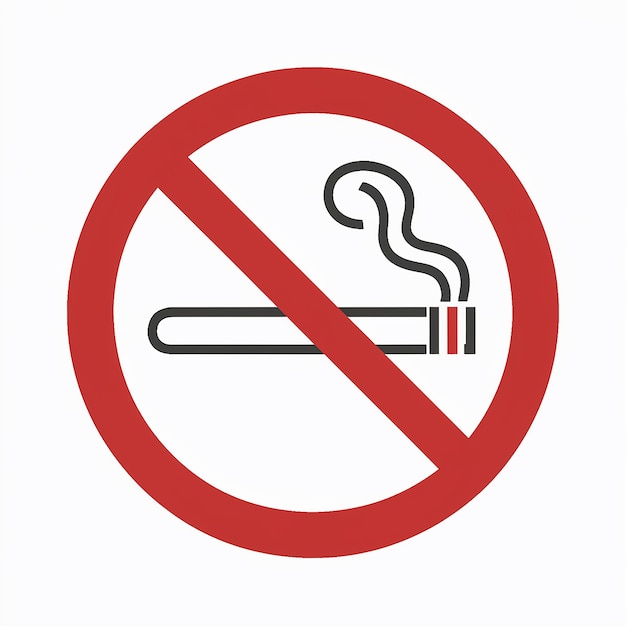 Vector a no smoking sign is shown with a red circle