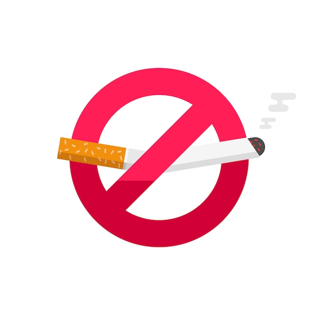 No smoking sign, don't smoke  icon badge  on white background