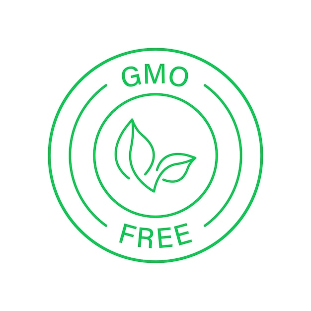 Non Gmo Label Only Natural Organic Product Icon Gmo Free Green Label No Genetically Modified Sign