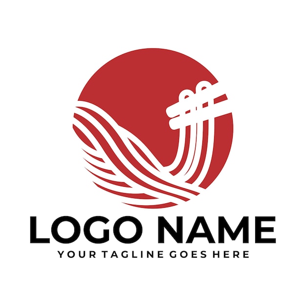 Vector noodles logo design template for ramen restaurant