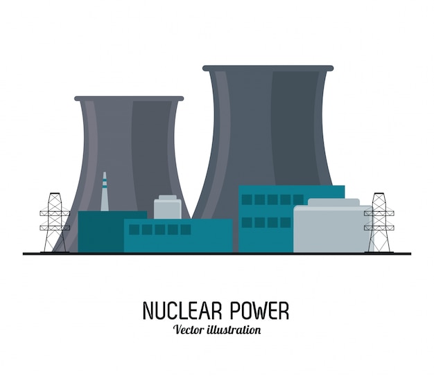 Vector nuclear plant in colorful design