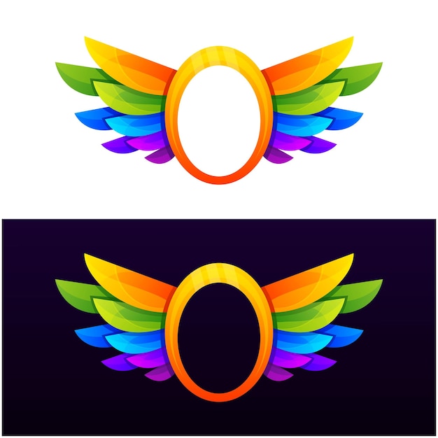 O letter logo initial gradient colorful