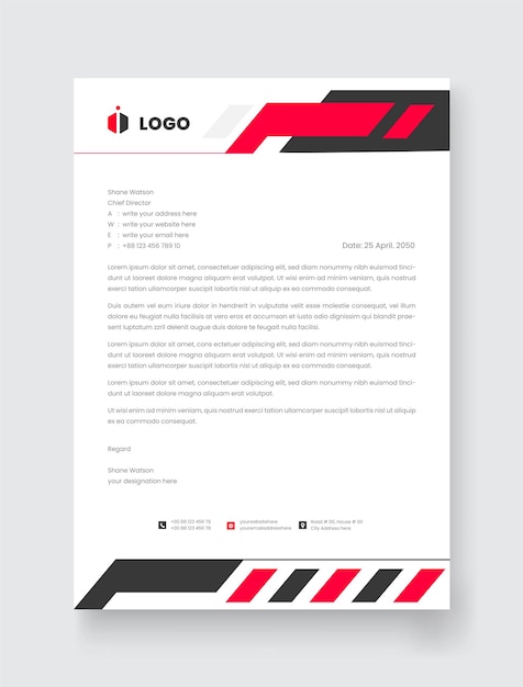 Official letter head print ready modern design for corporate use