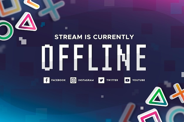 Vector offline twitch banner in gammer style