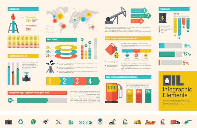 Vector oil industry infographic template