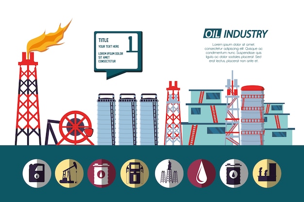 Vector oil industry infographic template 