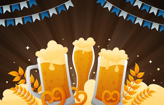 Vector oktoberfest festivity background