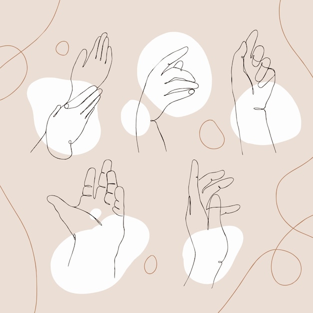 Vector one line hand gesture