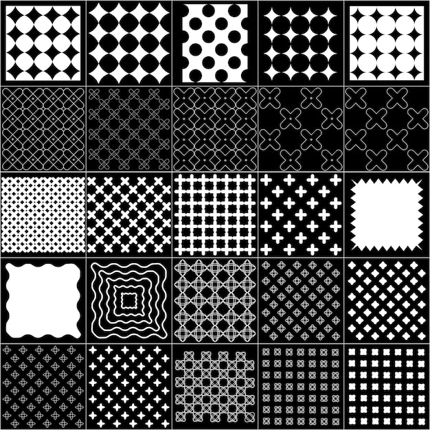 Vector one set black abstract pattern with various shape for digital and printer design